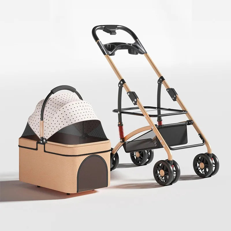 carrinho pet Detachable Pet Stroller Lightweight Foldable Travel Cart for Dogs and Cats Pet Stroller