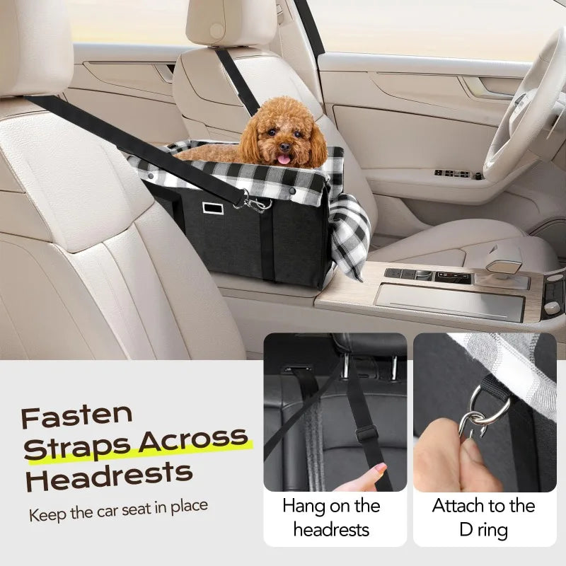 2-Piece Set of Women's Tote Bag, One Car Pet Seat (Foldable and Portable), 1 Traction Rope, Car Center Console, Small Dog Pet Ke