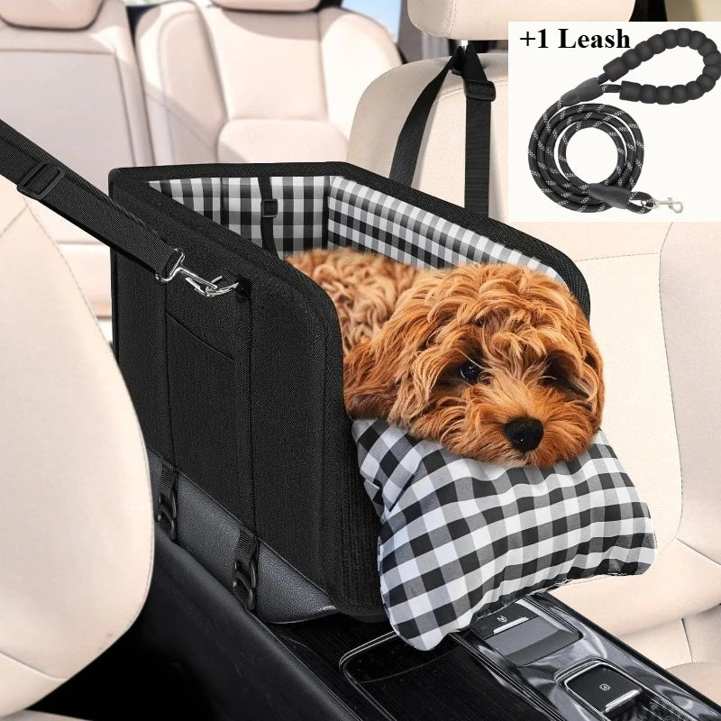 2-Piece Set of Women's Tote Bag, One Car Pet Seat (Foldable and Portable), 1 Traction Rope, Car Center Console, Small Dog Pet Ke