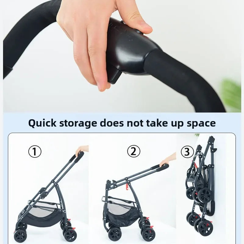 Winter Foldable Pet Stroller Lightweight Breathable For Walking Dogs Baby Medium Dogs Small Dogs Cats Outdoor Pet Car