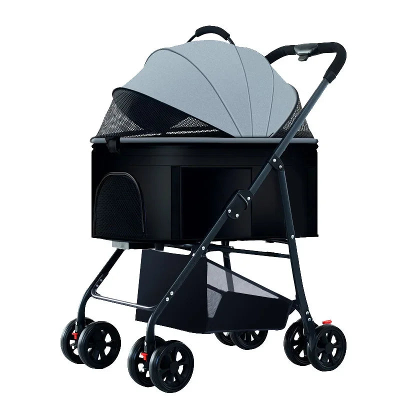 Winter Foldable Pet Stroller Lightweight Breathable For Walking Dogs Baby Medium Dogs Small Dogs Cats Outdoor Pet Car
