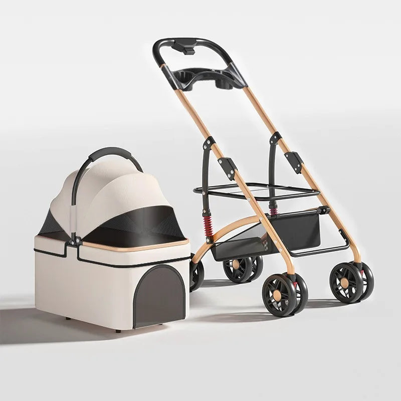 carrinho pet Detachable Pet Stroller Lightweight Foldable Travel Cart for Dogs and Cats Pet Stroller